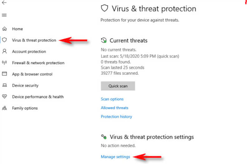 Hướng dẫn đưa tập tin cài đặt vào danh sách ngoại lệ của Windows Defender trên Windows