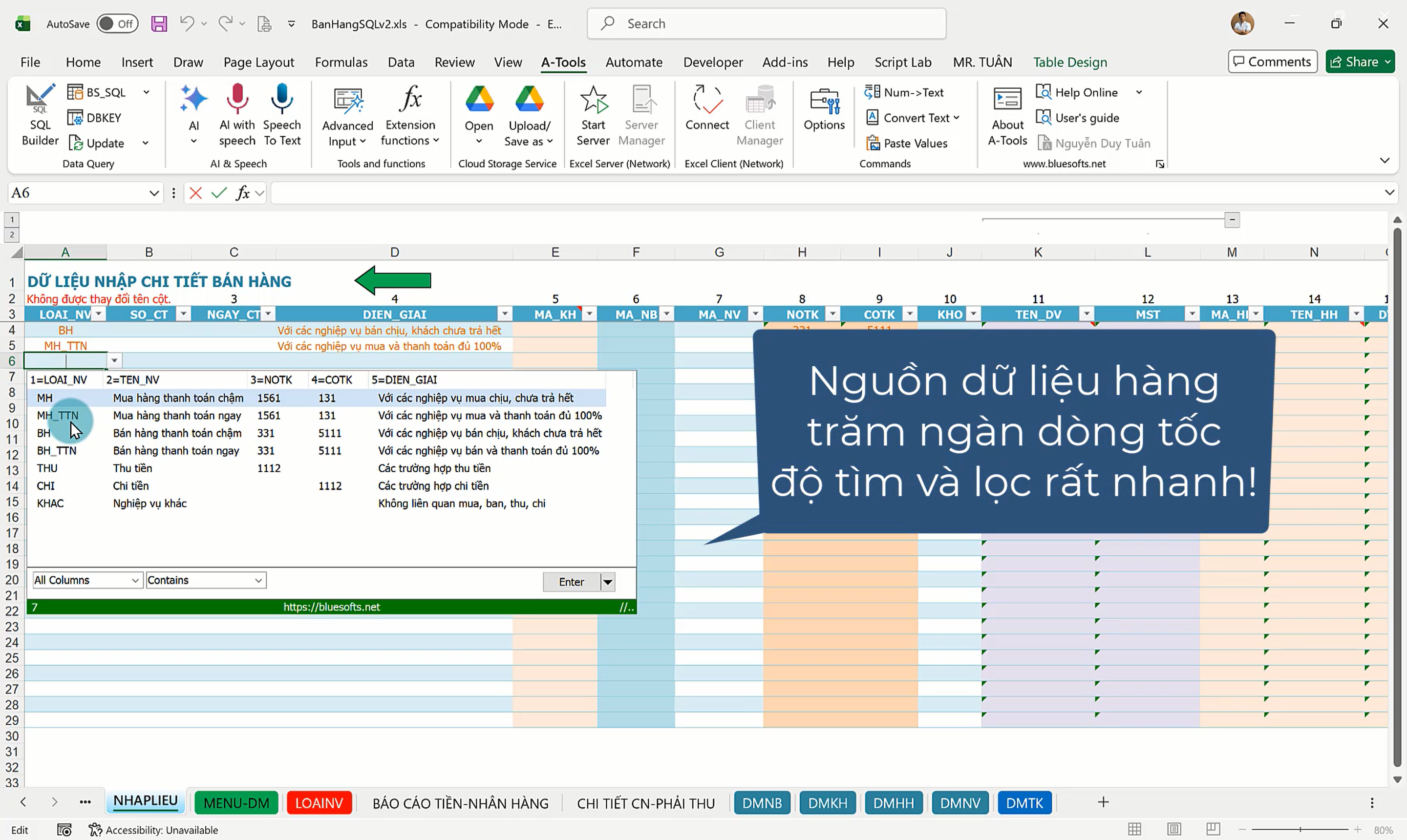 Cách tạo nhiều Nhập liệu nâng cao trên một vùng nhập liệu trong Excel